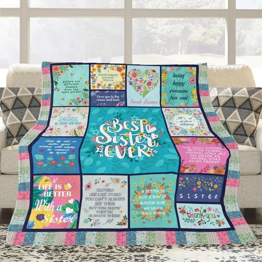 Best Sister Ever 50x60 Flannel Throw Blanket